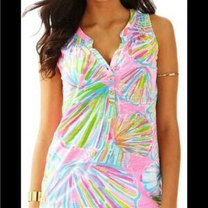 Lilly Pulitzer pink cotton tropical tank XL